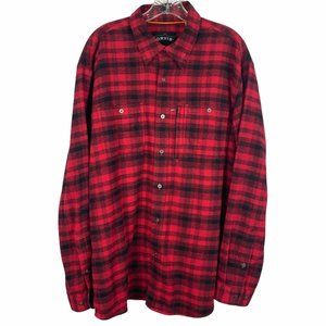 Orvis Shirt Jacket Buffalo Plaid Button Front Red Black